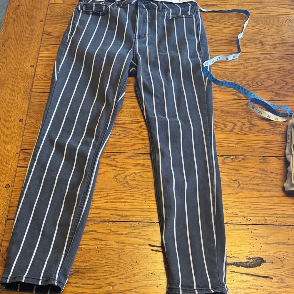 Cello Black and White Striped Pants